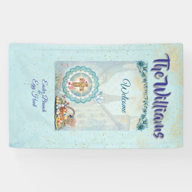 Banderoles - Easter Brunch Welcome Banner – Personalized (Horizontal)