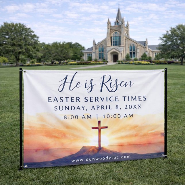 Banderoles Easter Church Service Banner for Outdoor Use (Créateur téléchargé)