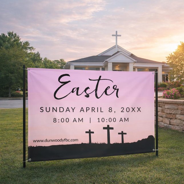 Banderoles Easter Church Service Banner for Outdoor Use (Créateur téléchargé)