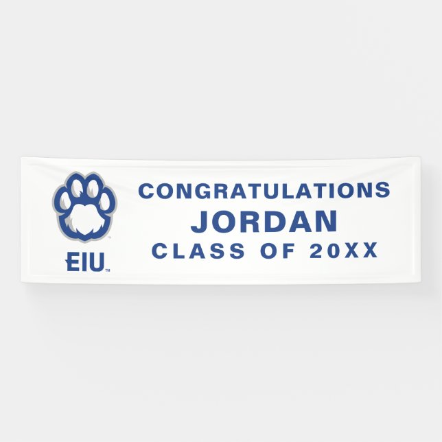 Banderoles Eastern Illinois Panthers Empreinte de patte & EIU (Horizontal)