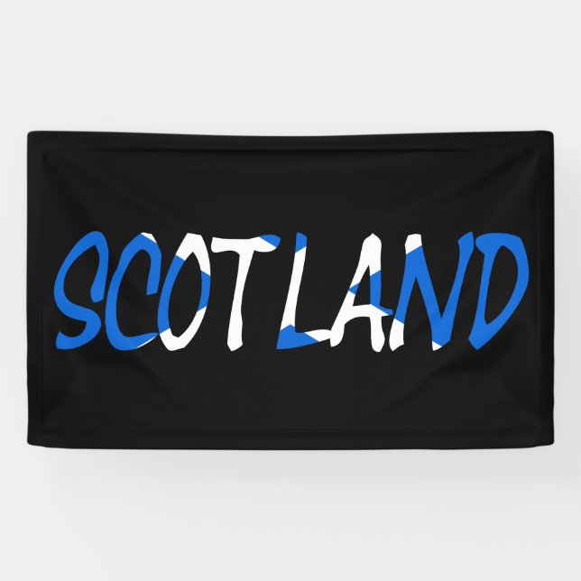 Banderoles Ecosse superposée sur le drapeau écossais (Horizontal)