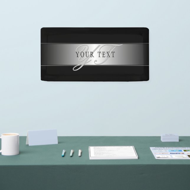 Banderoles Écriture de monogramme élégante et modifiable | No (Salon professionnel)