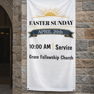 Banderoles Editable Easter Sunday Church Banner