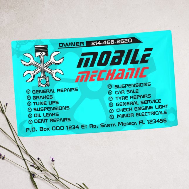 Banderoles Editable Mobile Mechanic Auto Repair Custom (Créateur téléchargé)