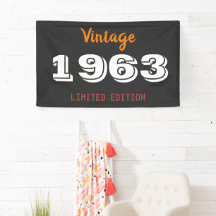Banderoles Édition limitée millésime 1963 Cadeau pour 63e ann