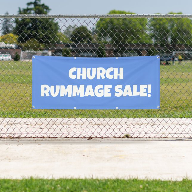 Banderoles Eglise Rummage Vente ! Bonnet lumineux (En situation)