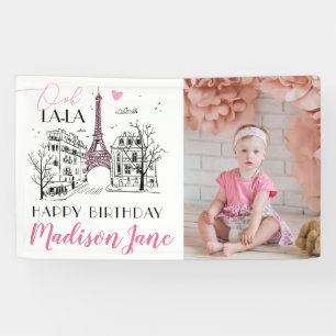 Banderoles Eifel Tower Paris Photo Joyeux anniversaire