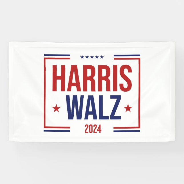 Banderoles Élection de la campagne Harris Walz (Horizontal)