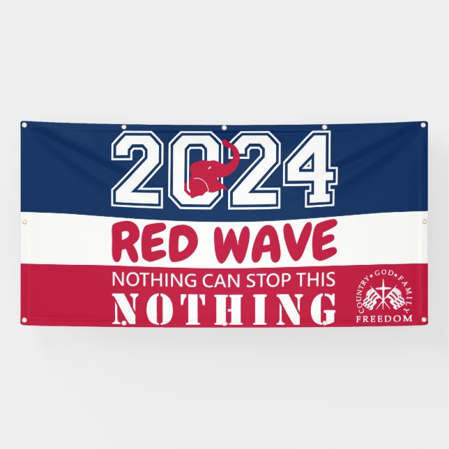 Banderoles Election présidentielle 2024 RED WAVE (Horizontal)