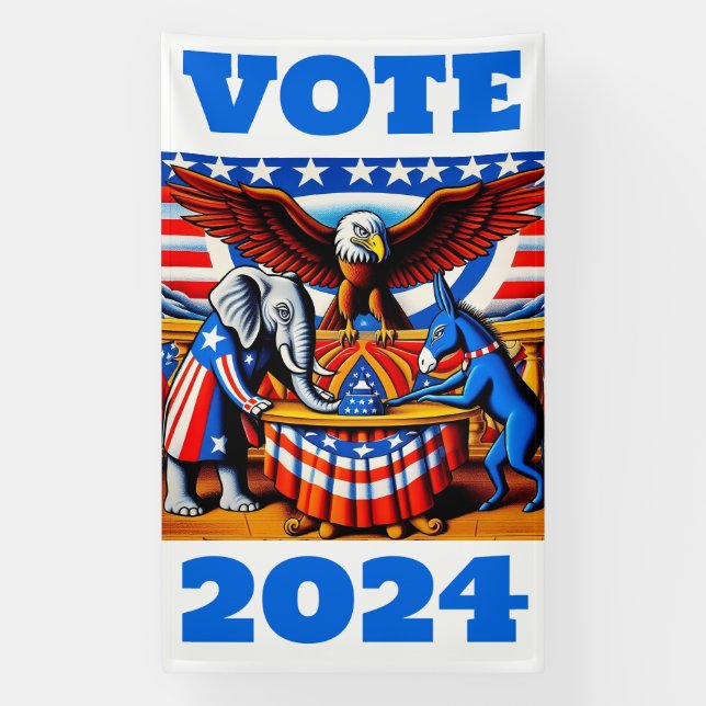 Banderoles Élection présidentielle de 2024 (Verticale)