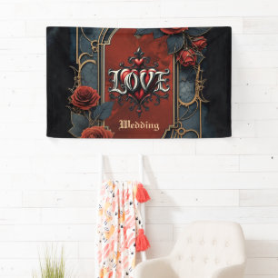 Banderoles Élégance steampunk vintage Roses de l'amour à engr
