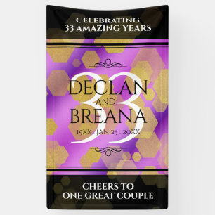 Banderoles Élégant 33e anniversaire du Mariage Améthyste