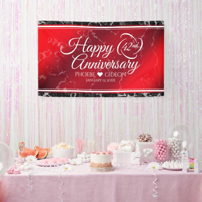 Banderoles Élégant 42e anniversaire du Mariage Jasper (Fête)