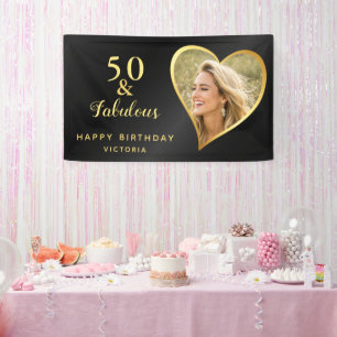 Banderoles Elegant 50 et Fabulous Black Gold Custom Photo