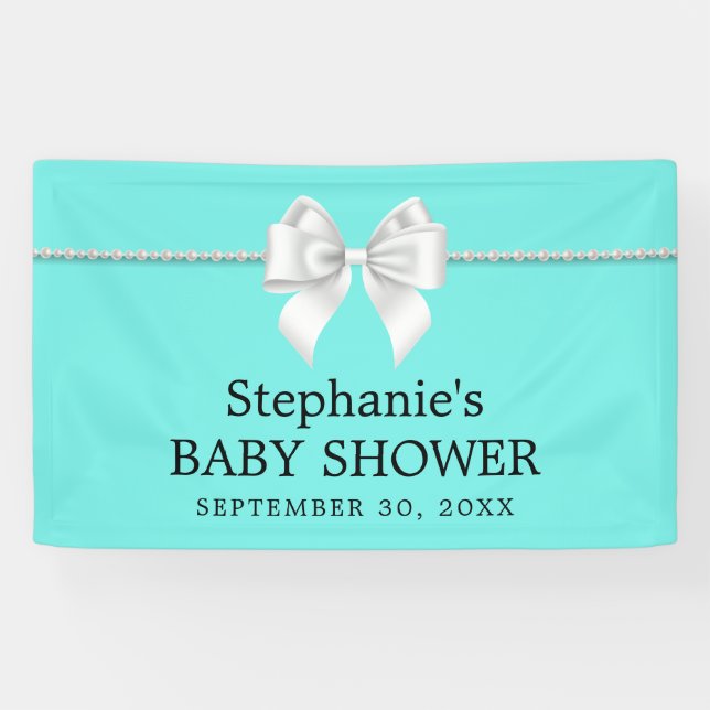 Banderoles Elégant Aqua Turquoise Tiffany Baby shower à thème (Horizontal)