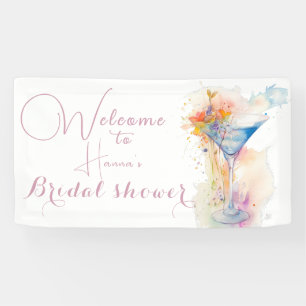 Banderoles élégant aquarelle florale douche de mariée