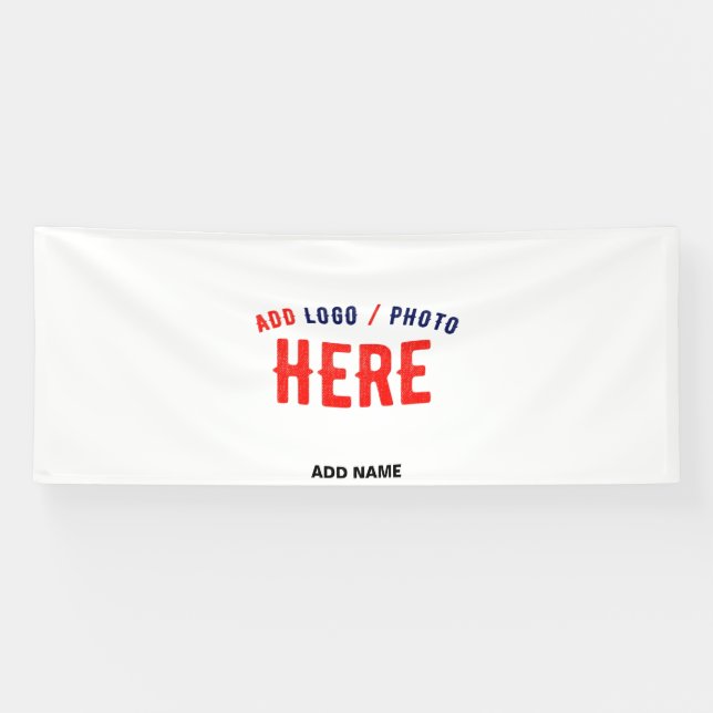 BANDEROLES ÉLÉGANT BLANC PERSONNALISABLE MODERNE MARQUE VÉRIF (Horizontal)