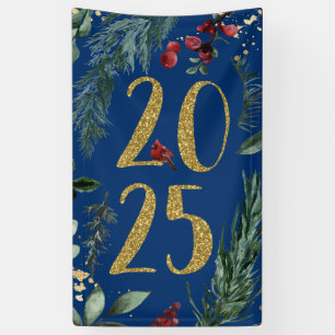 Banderoles Elegant Blue Rustic 2025 New Years Eve Party