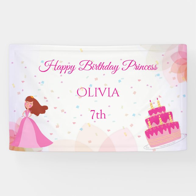 Banderoles Elegant Disney princess birthday (Horizontal)