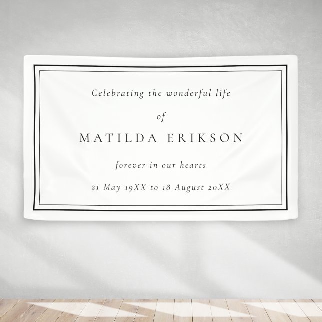 Banderoles Élégant enterrement | Fête classique de la vie (Créateur téléchargé)