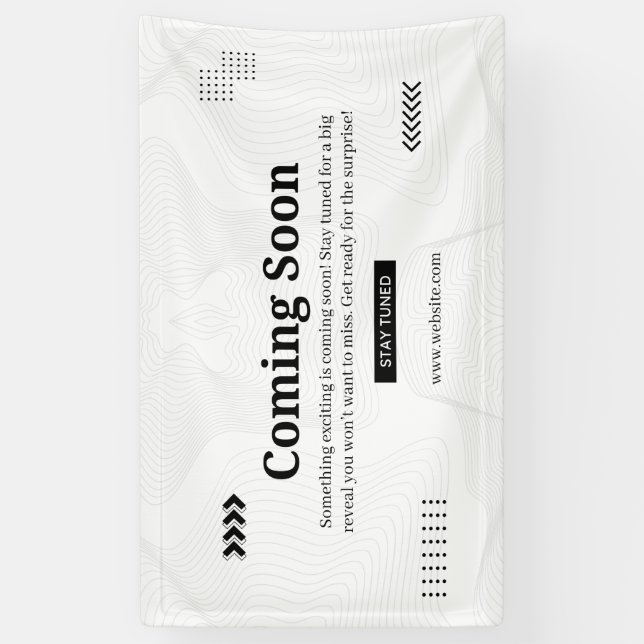 Banderoles Élégant événement à venir en noir et blanc simple (Vertical)