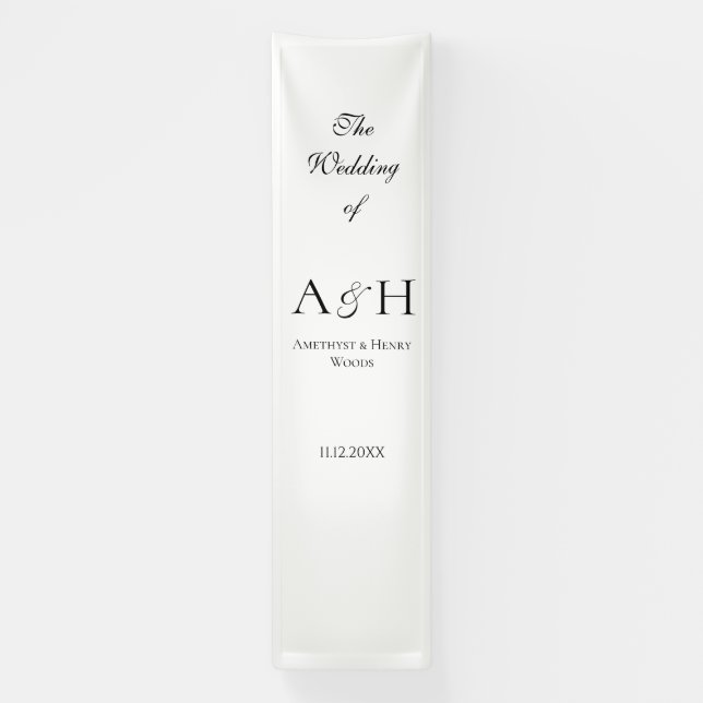 Banderoles Elegant Fabric Wedding Welcome Banner - Cream Tone (Verticale)