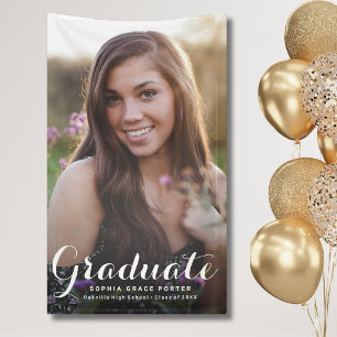 Banderoles Elégant Graduation Photo Grad Party