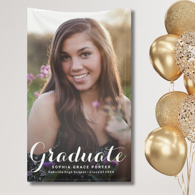 Banderoles Elégant Graduation Photo Grad Party (Photo Graduation Banner)
