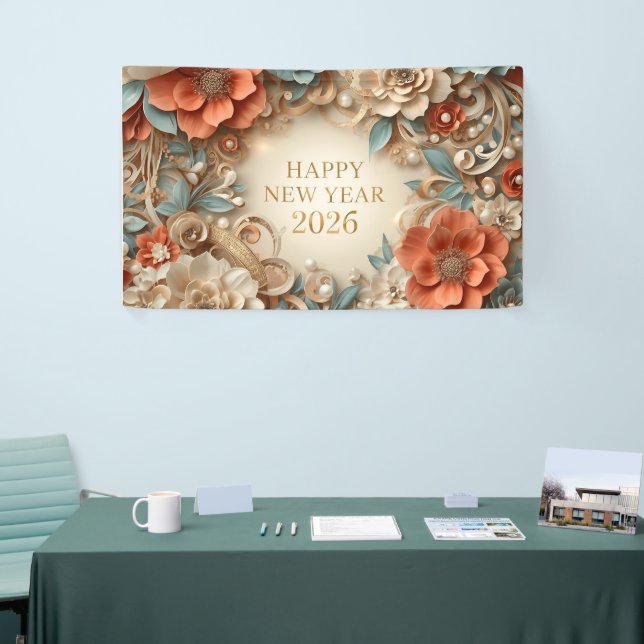 Banderoles elegant happy new year party banner (Salon professionnel)