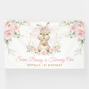 Banderoles Élégant lapin rose floral lapin lapin fille Annive