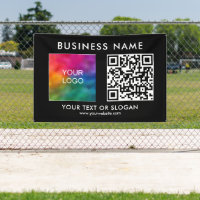 Élégant logo commercial personnalisé extérieur QR 