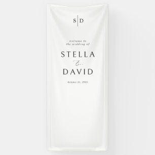 Banderoles Élégant Mariage de bienvenue Monogram Fabric Banni