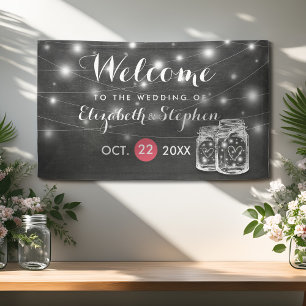 Banderoles Elégant Mason & Jar String Lights Mariage Bienvenu