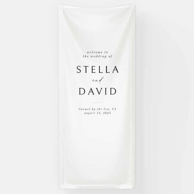 Banderoles Élégant minimaliste Mariage de bienvenue Vinyl Ban (Vertical)