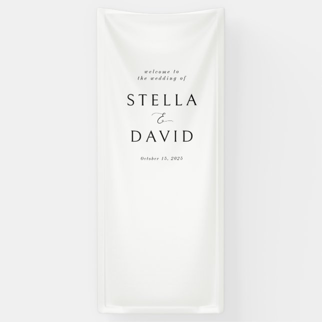 Banderoles Élégant minimaliste Mariage de bienvenue Vinyl Ban (Vertical)