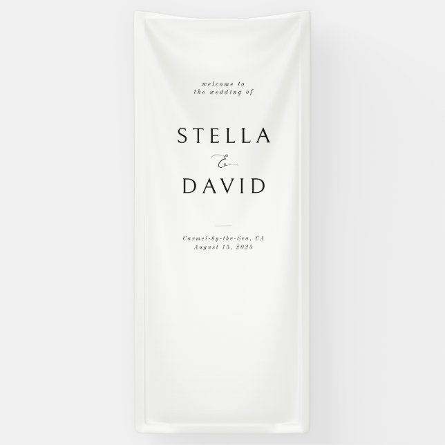 Banderoles Élégant minimaliste Mariage de bienvenue Vinyl Ban (Vertical)