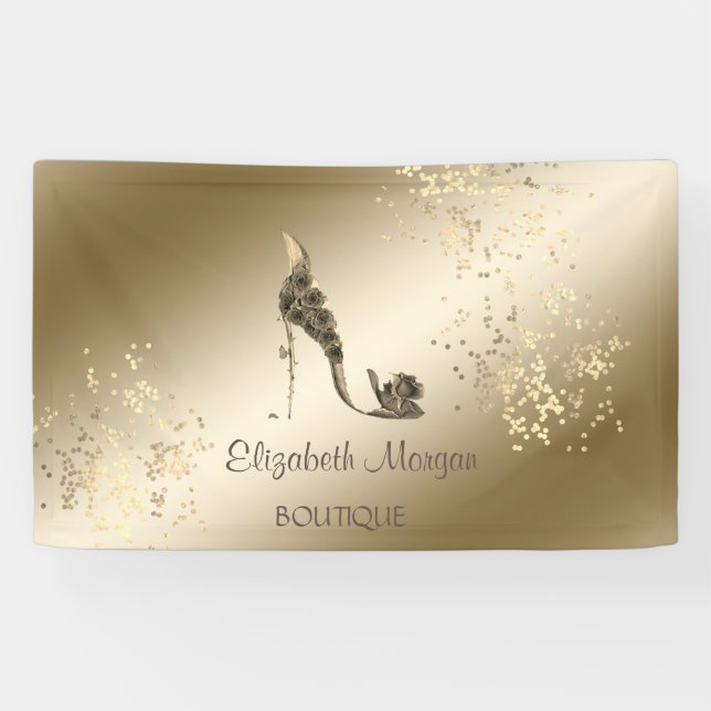 Banderoles Élégant Moderne Chic, Lumineux, Fleurs Haut Talon (Horizontal)