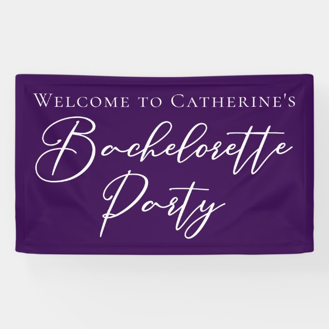 Banderoles Elegant Purple Bachelorette Party Personalized (Horizontal)
