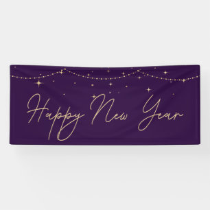 Banderoles Elégant Purple Gold Bonne année