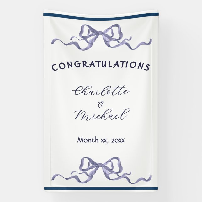 Banderoles Elegant Ribbon Romantic Wedding Congratulations  (Verticale)