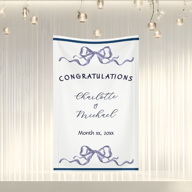 Banderoles Elegant Ribbon Romantic Wedding Congratulations  (Elegant Ribbon Romantic Wedding Congratulations Banner)
