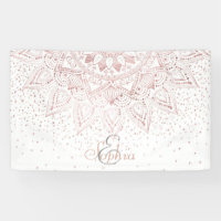 Elégant Rose Gold Dots Mandala