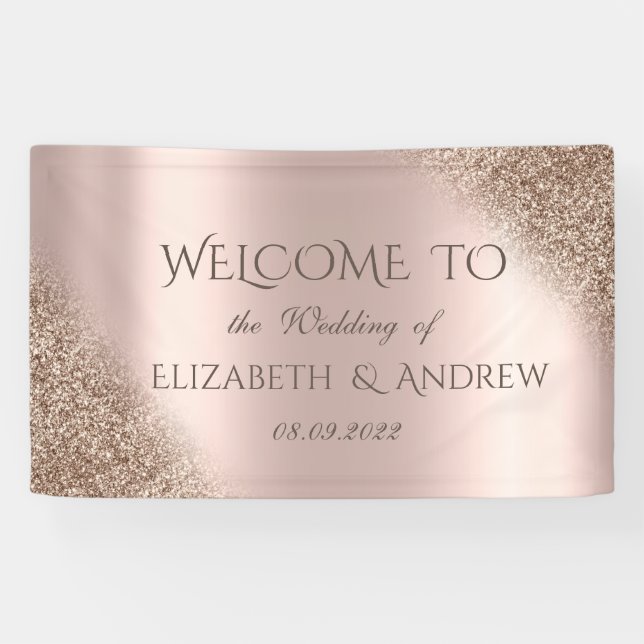 Banderoles Elégant Rose Gold Parties scintillant Ombre (Horizontal)