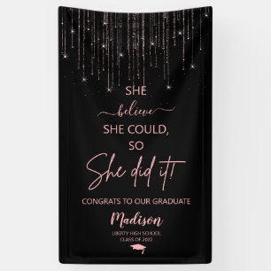 Banderoles Élégant Rose Gold Sparkling Parties scintillant 