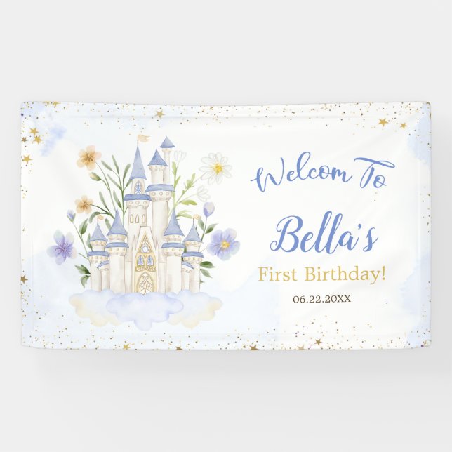 Banderoles Elegant Royal Princess Castle Birthday Party  (Horizontal)