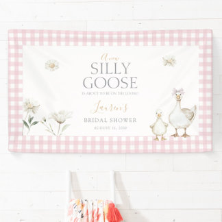 Banderoles Elegant Silly Goose Whimsical Pink Bow Baby Shower