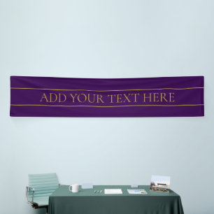 Banderoles Élégant texte personnalisable   Gold & Deep Purple