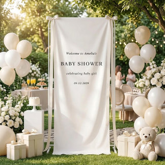 Banderoles Élégante Baby Shower Personnalisée Minimaliste