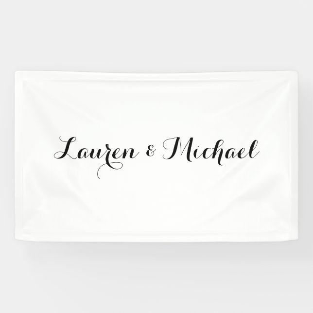 Banderoles Élégante calligraphie minimaliste mariage noir bla (Horizontal)