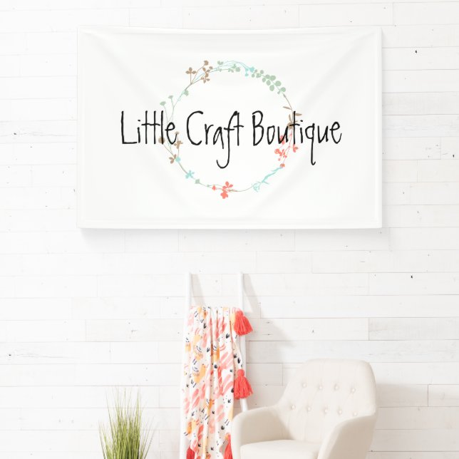 Banderoles Élégante couronne d'art de ligne Fleur sauvage (Insitu)